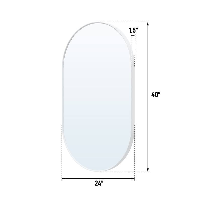 Bathroom Wall Mounted Oval Metal Framed Mirror