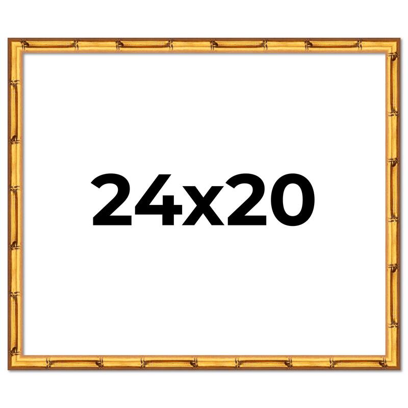 24x20 Frame Gold Bamboo Picture Frame Modern Photo Frame Includes UV Acrylic Shatter Guard Front Acid Free Foam Backing Board