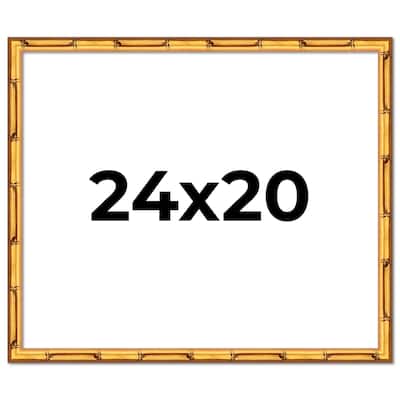 24x20 Frame Gold Bamboo Picture Frame Modern Photo Frame Includes UV Acrylic Shatter Guard Front Acid Free Foam Backing Board
