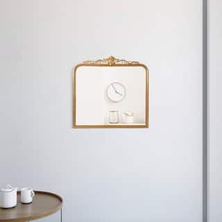 Bosfell Gold Metal Mirror with Carved Frame