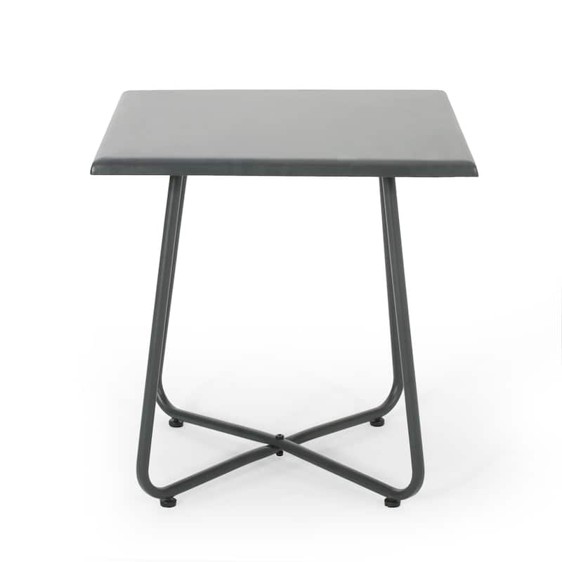 Roomfitters Outdoor Metal Square Side Table, Modern Patio Accent Table, Weather-Resistant
