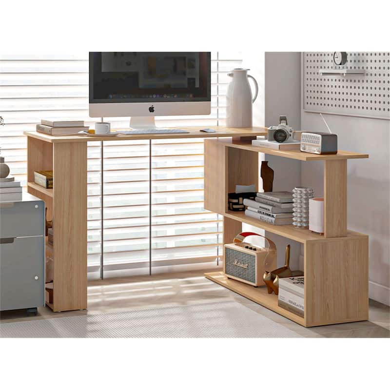 L Shaped Corner Desk - Natural