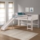 preview thumbnail 14 of 13, Twin Louver Low Loft with Slide in White