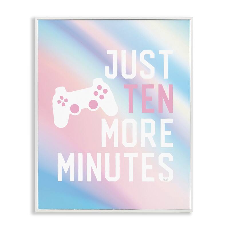 Stupell Pastel Ten More Minutes Gamer Framed Giclee Art Design By Lux + Me Designs - 24 x 30 - White