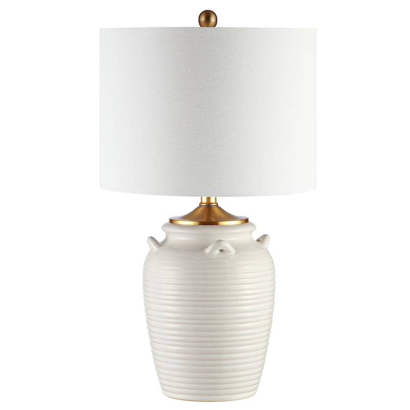 SAFAVIEH Lighting Vaida 24-inch Ivory Ceramic LED Table Lamp - 14" W x 14" L x 24" H - 14Wx14Dx24H