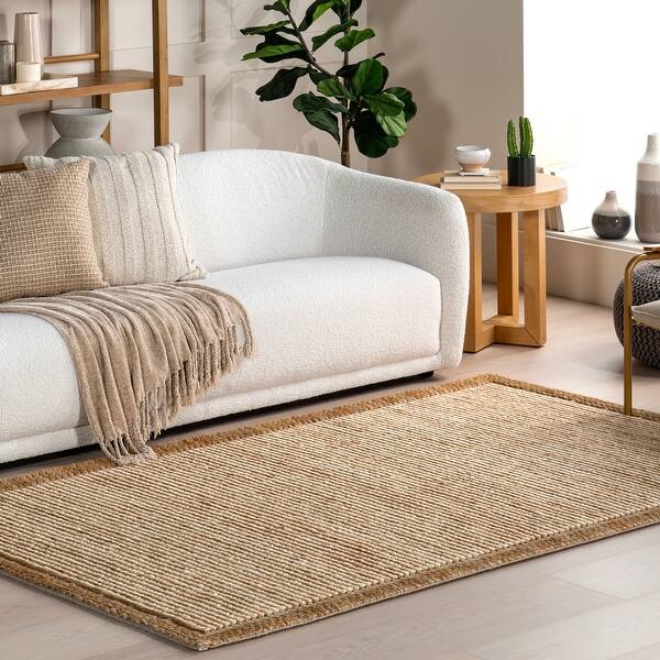 slide 2 of 10, Nuloom Nava Casual Bordered Jute Area Rug 5' x 8' - Ivory
