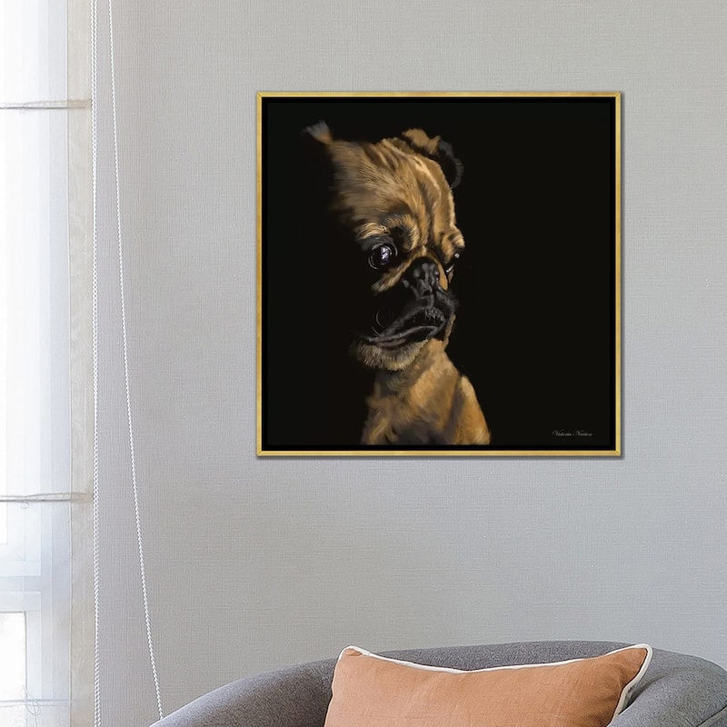 iCanvas "Pug" by Vicki Newton Framed Canvas Print