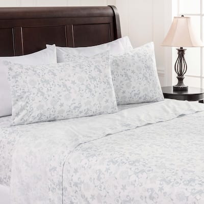 Chanasya Elegant Floral Print Ultra Soft Microfiber Sheet Set