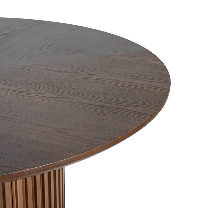 Christopher Knight Home - Mid-Century Modern 5-Piece Round Pedestal Dining Set with Upholstered Armless Dining Chairs