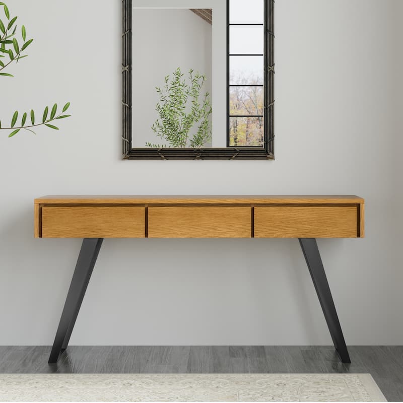 WYNDENHALL Mitchell 60 inch Wide Modern Industrial Console Sofa Table - 60 W x 16 D x 30 H