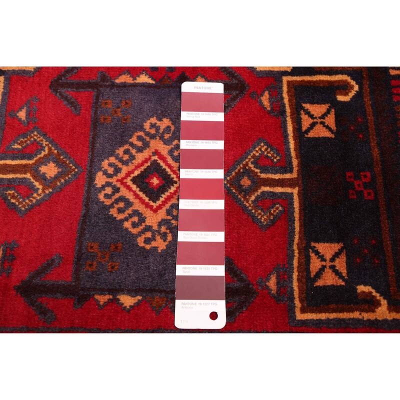 ECARPETGALLERY Hand-knotted Teimani Red Wool Rug - 3'7 x 6'2