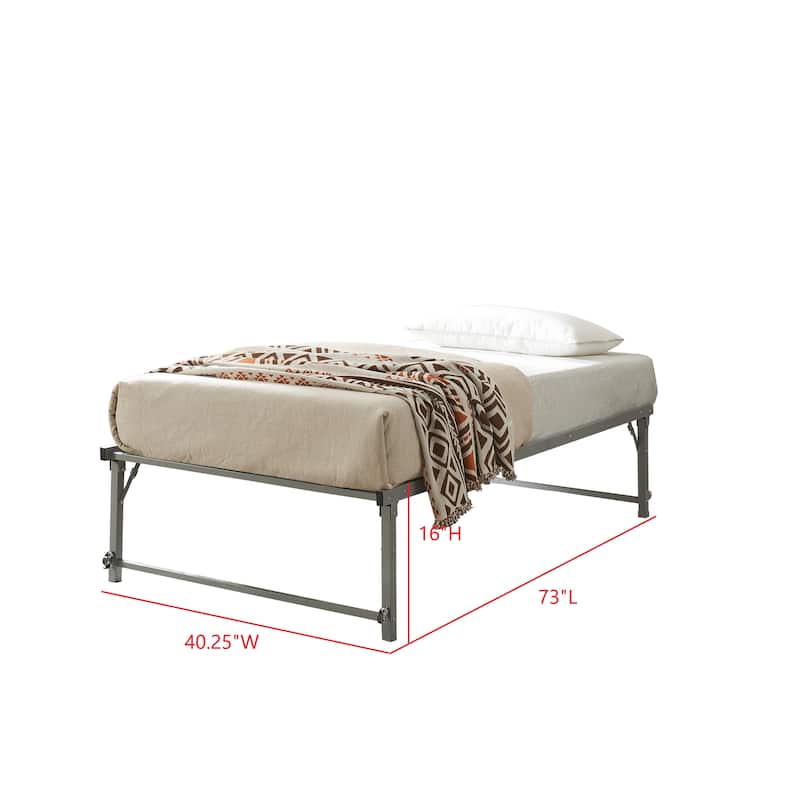 Amara Metal Lift-Up Trundle Bed with Wheels