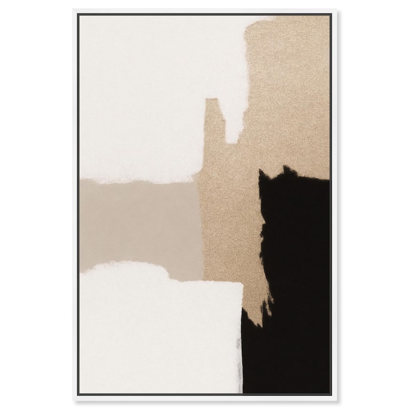 Beige and Black III Canvas by Art Remedy - White - 30" x 45"