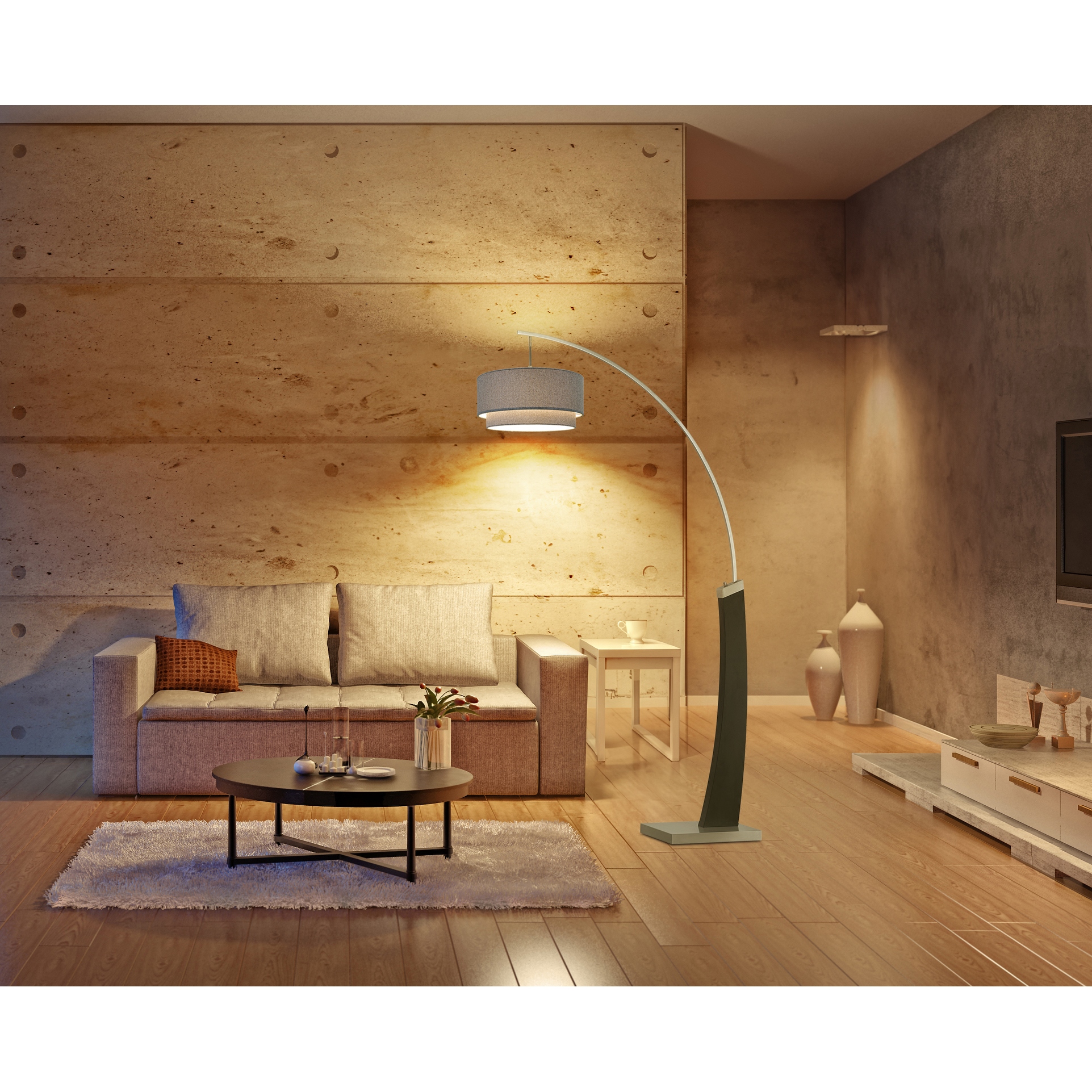ARTIVA Katerina 81 Dimmable LED Arched Floor Lamp Grey On Sale Bed Bath Beyond 42226612