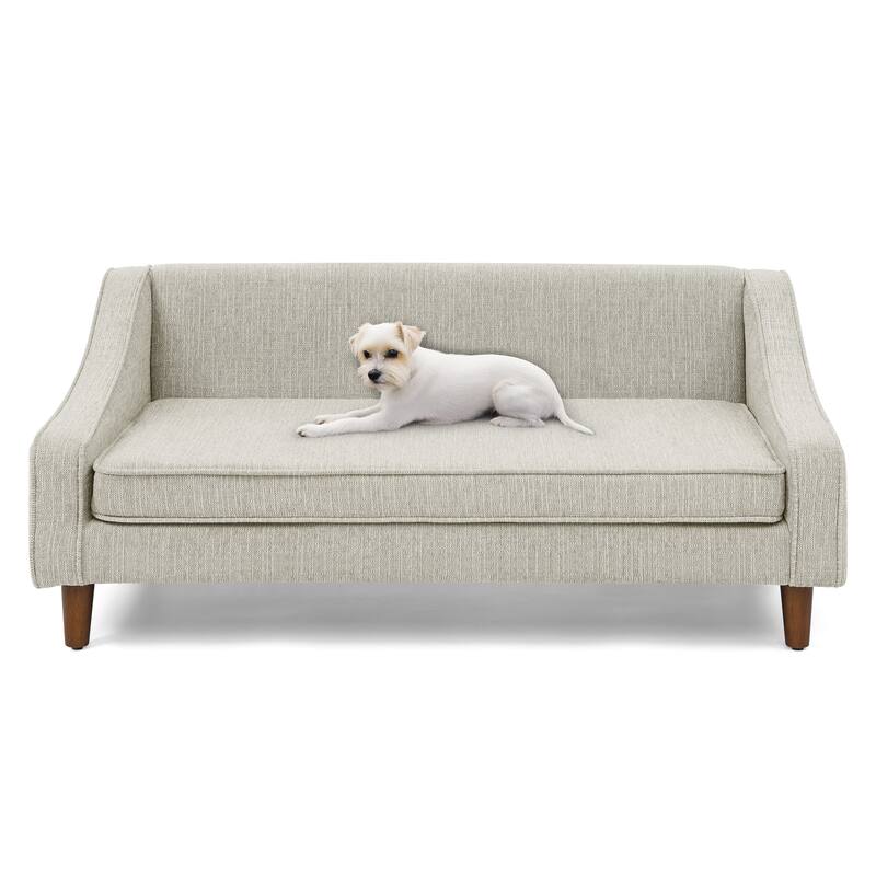 Durable Elevated Dog Sofa Bed,Pet Sofa with Modern Irregular Armrest Design,Comfortable Soft Dog Sofa