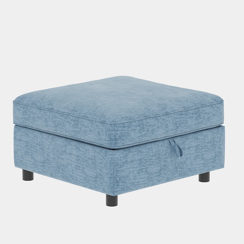 L Shaped Modular Sectional Sofa with Storage, Convertible 8 Seater Sofa with Chaise & Ottoman, Chenille Fabric Sleeper Sofa