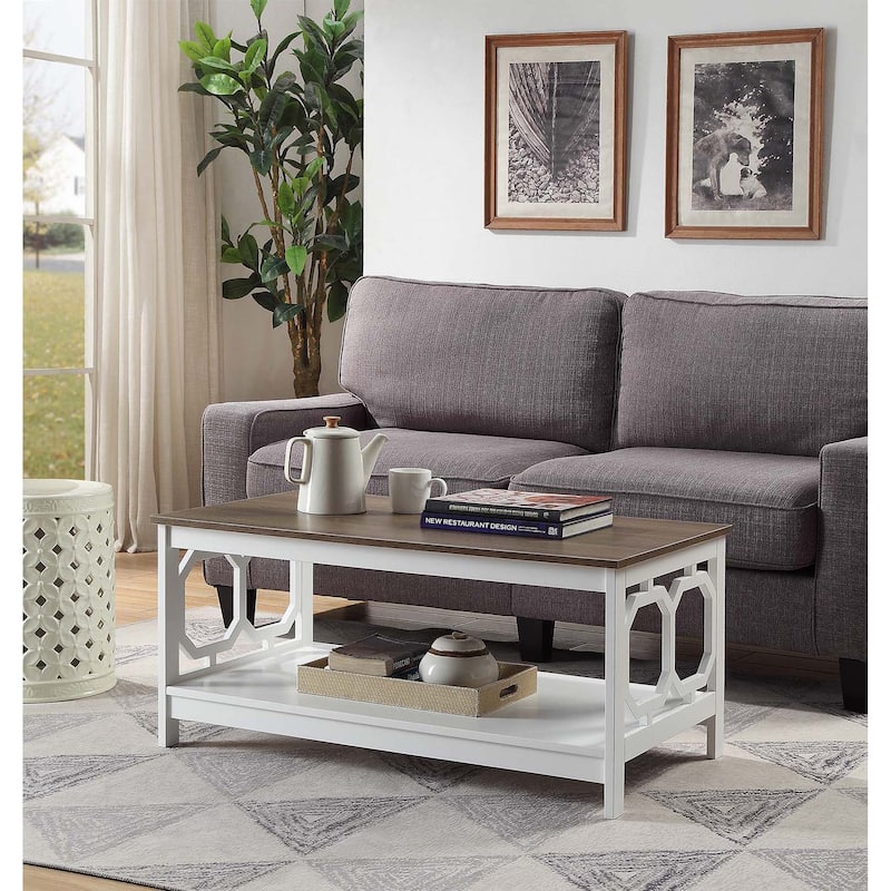 Convenience Concepts Omega Coffee Table with Shelf - Driftwood/White