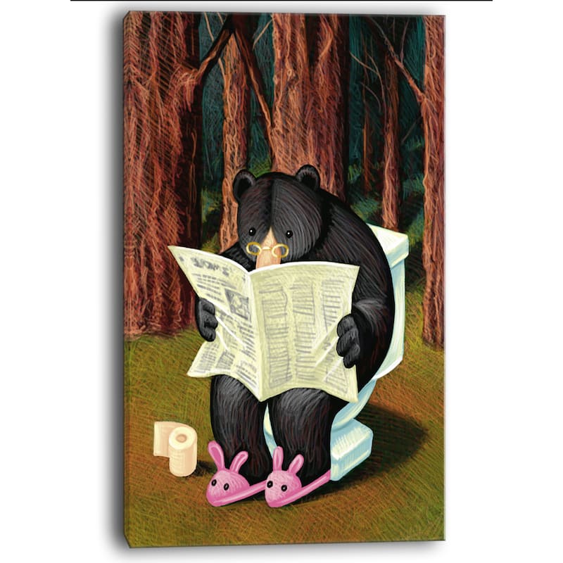 Bear in the Woods - Animal Digital Art Canvas Print