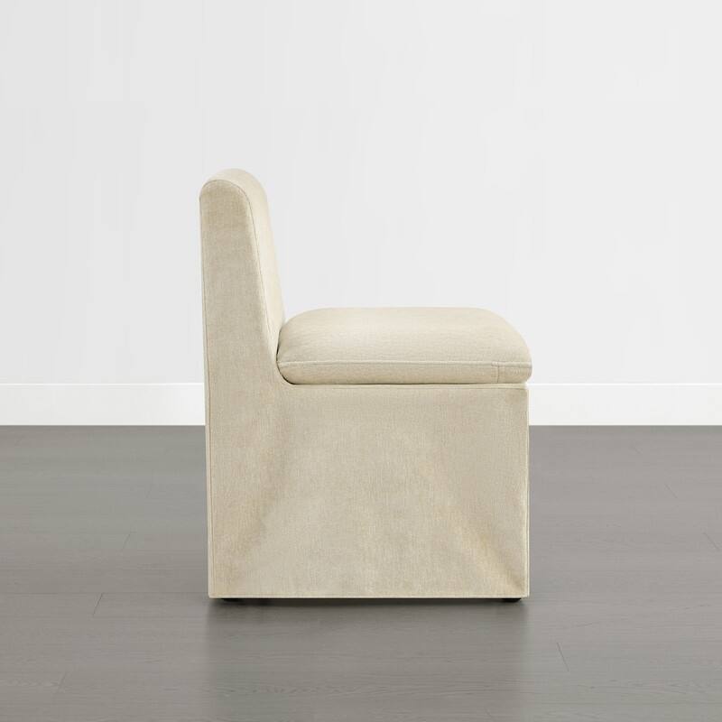 Spruce & Spring Modern Upholstered Dining Chair with Casters, Removable Washable Slipcover