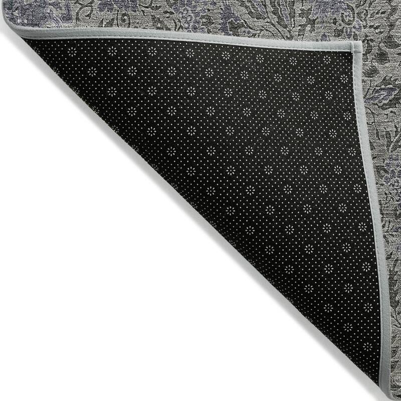 Machine Washable Indoor/ Outdoor Chantille Casual Floral Rug
