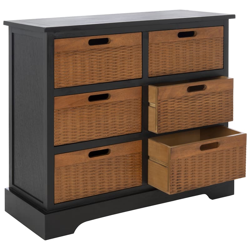 SAFAVIEH Landers Farmhouse 6-Drawer Storage Chest - 30" W x 12.5" L x 26" H