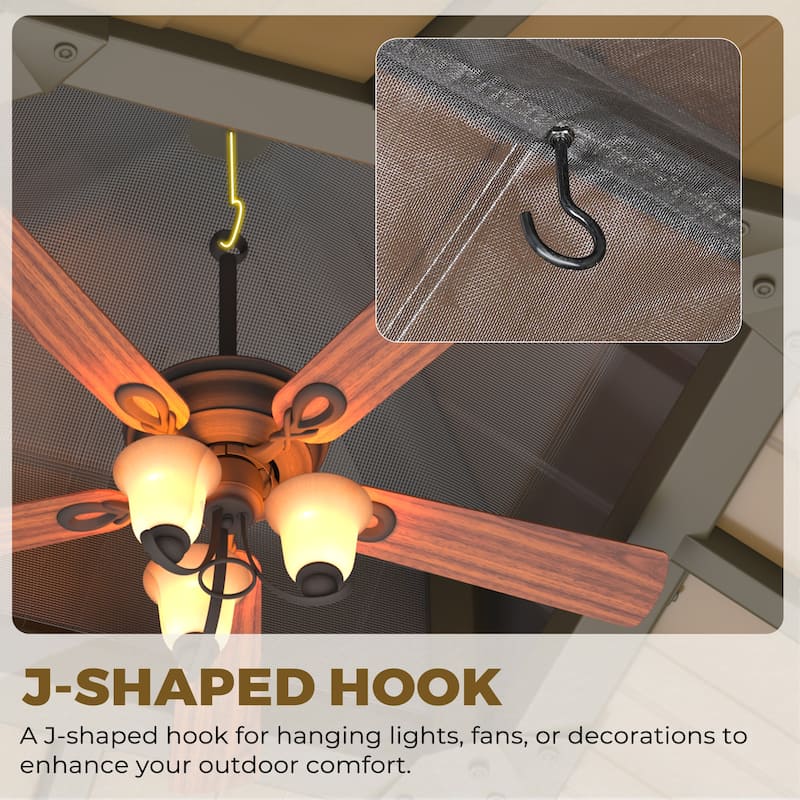 Outdoor Hardtop Gazebo with Galvanized Steel Double Roof & Aluminum Frame, Outdoor pergola with Premium Curtains and Nettings