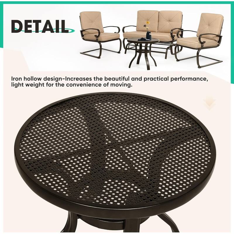 4-Piece Outdoor Patio Glider Loveseat and Rocker Conversation Set with Cushions