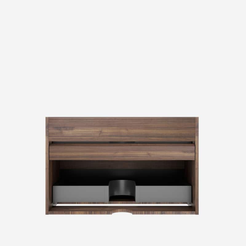 GDFStudio - Lucas Modern Floating Bathroom Vanity with Dual Drawer Storage and Refined Architectural Style