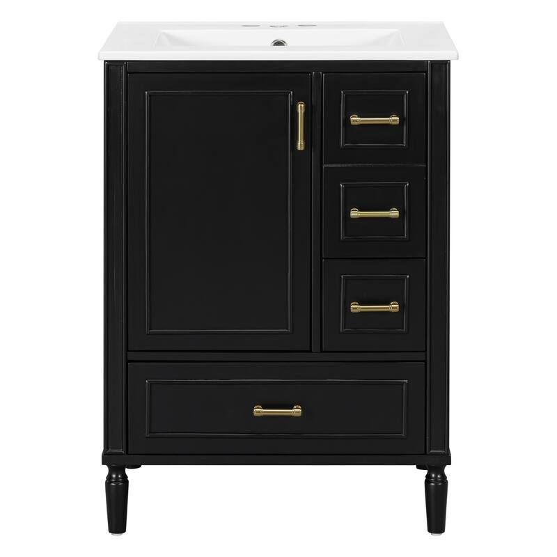 Modern 24" Bathroom Vanity with Ceramic Sink