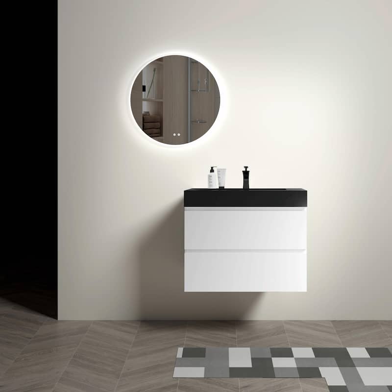 36"/30"/24" Floating Bathroom Vanity with Sink, Wall-Mounted Storage Cabinet