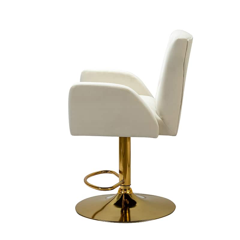 Loreto Modern Tufted Velvet Swivel chair with Adjustable Height Set of 2 by HULALA HOME
