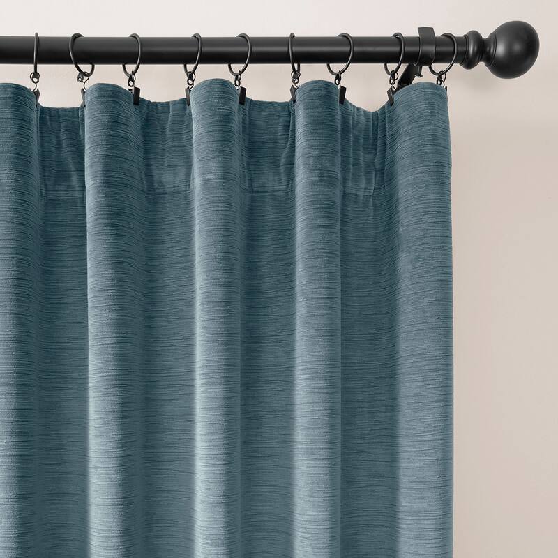 Exclusive Fabrics Ravello Burnout Velvet Curtains (1 Panel) Room Darkening Curtains For Bedroom & Living Room Curtains