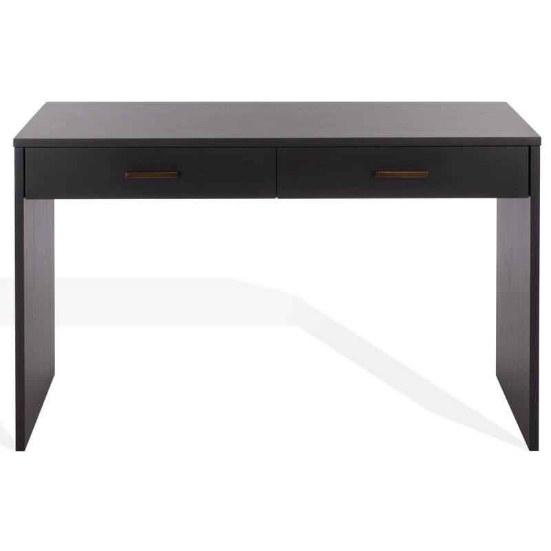 SAFAVIEH Couture Jessey 2-Drawer Wood Desk - Black/Brass