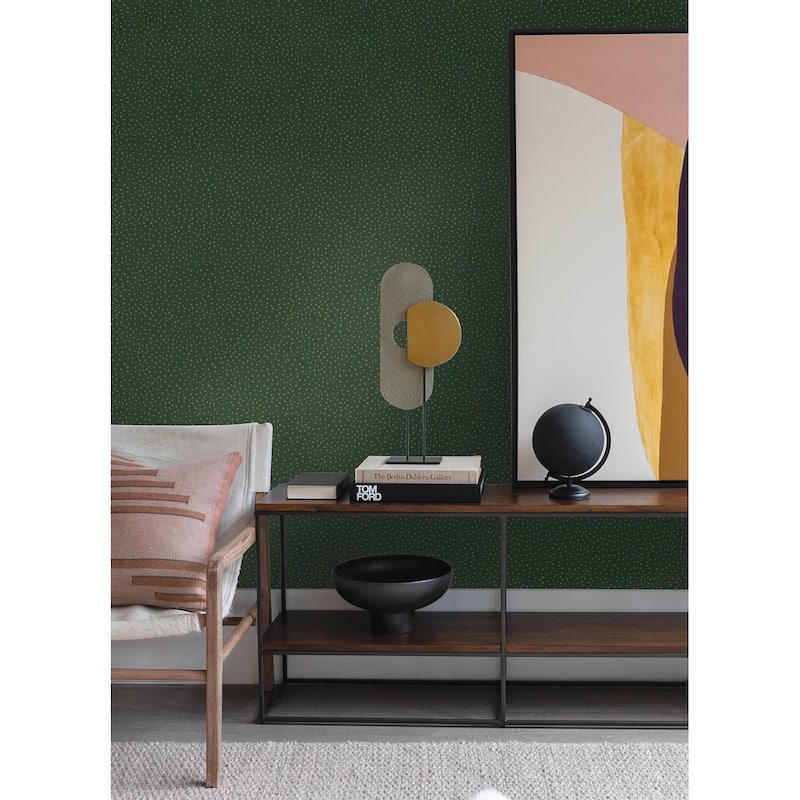 A-Street Prints Cassie Green Petite Polka Wallpaper