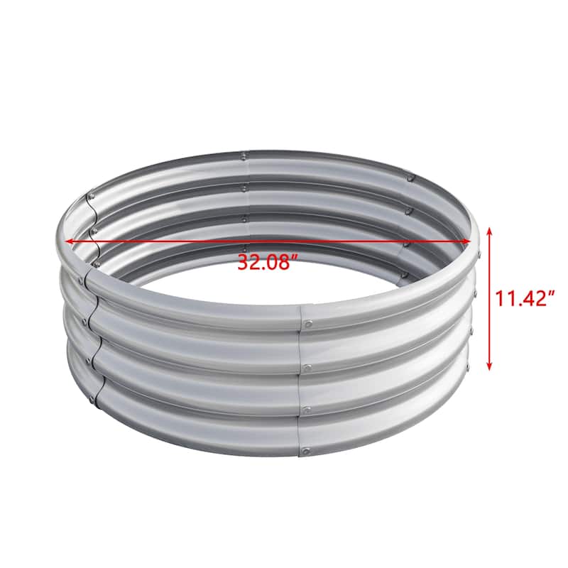 GDFStudio - Tall Round Metal Raised Garden Bed for Vegetables, Flowers, Herbs, and Fruits, Outdoor Backyard Patio Planter Box