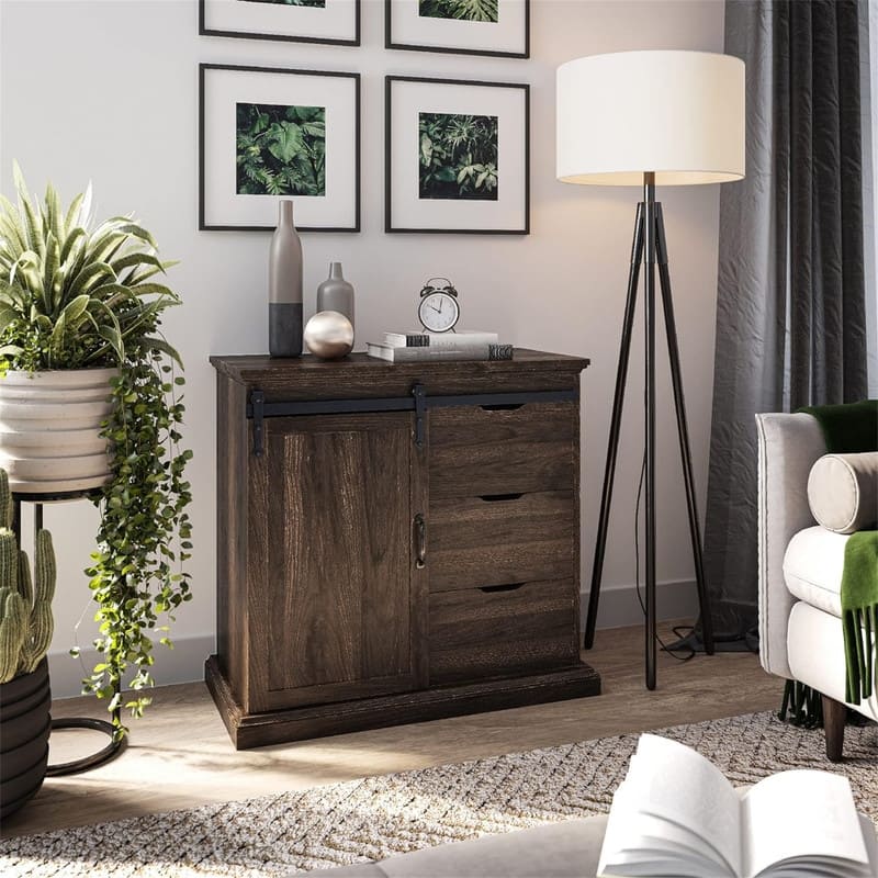 Sideboard Buffet Cabinet - 15.7"D x 31.5"W x 31.8"H