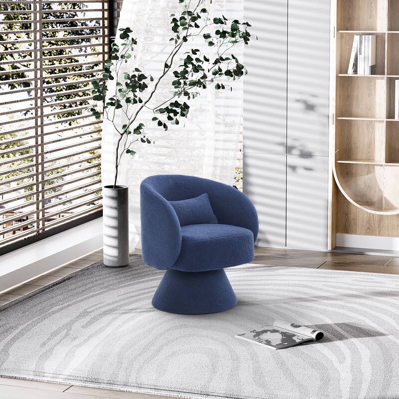 Ouyessir Teddy Sherpa Upholstered Swivel Cuddle Barrel Sofa Chairs