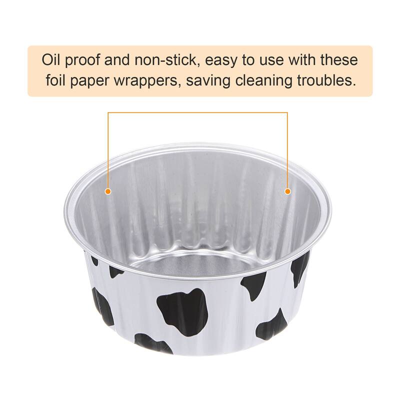 Cupcake Cups 66x36x85mm Aluminum Foil Standard Cupcake Liners - Black&White