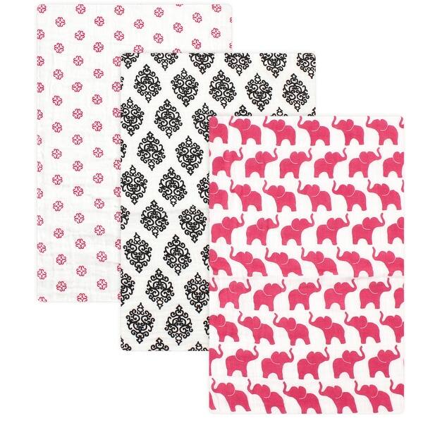 slide 1 of 1, Yoga Sprout Baby Girl Cotton Muslin Swaddle Blankets, Damask, One Size - Damask - One Size