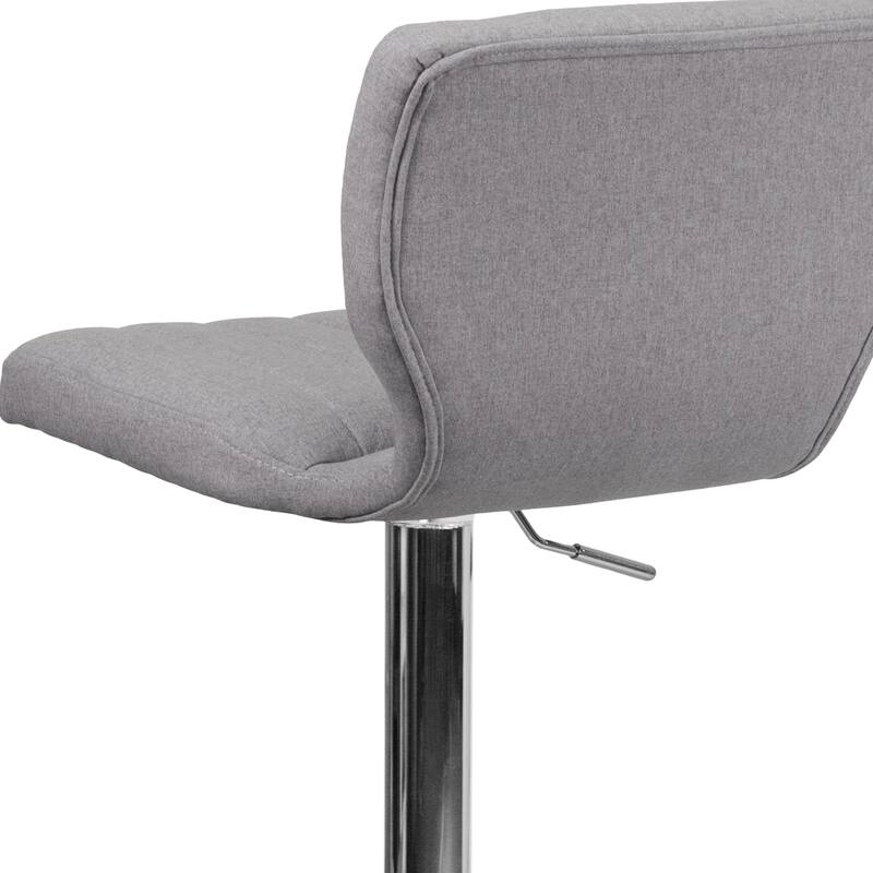 Contemporary Chrome Adjustable Bar Stool - 16.5"W x 19"D x 34.5" - 43"H
