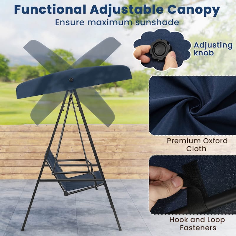 Costway 2-Person Outdoor Porch Swing Swing Loveseat with A-Shaped - See Details