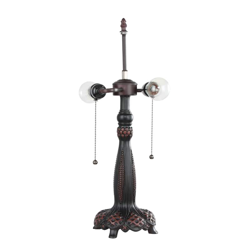 Tiffany-Style Dragonfly Design 2-light Dark Bronze Table Lamp