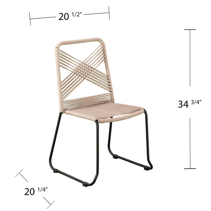 SEI Furniture Padko 2-Piece Stackable Outdoor Rope Chairs