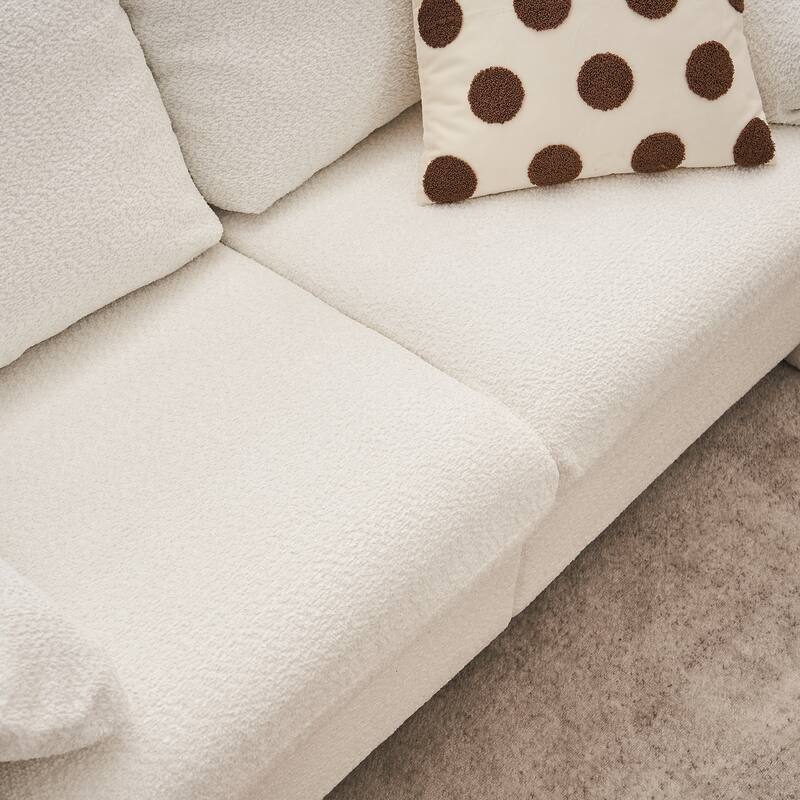 59.87" Chenille 2-Seater Sofa with Barrel Back & Sturdy Frame