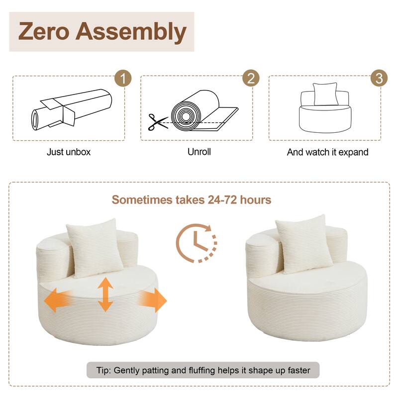 Plush Lounger Soft Sofa No Assembly Required