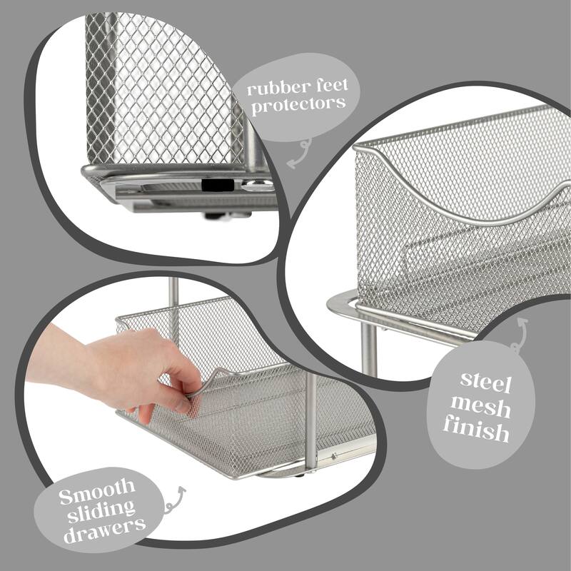 Sorbus 2 Tier Under Sink Bathroom Organizers and Storage (2 Pack) - 14" L x 9.3" W x 12.25" H