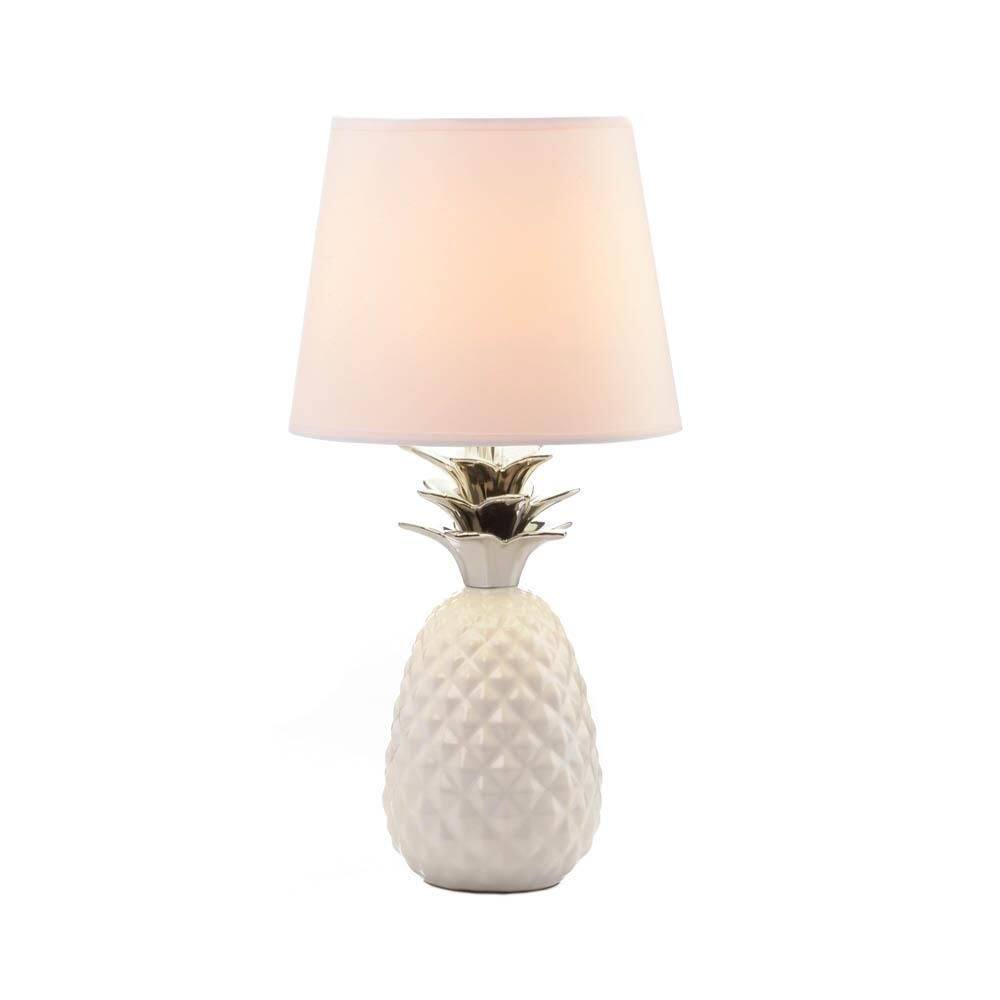 Silver topped pineapple table lamp