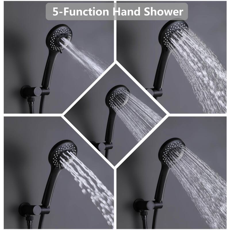 Wall Mounted Pressure Balance Multi-Function Shower System With Rough-In Valve