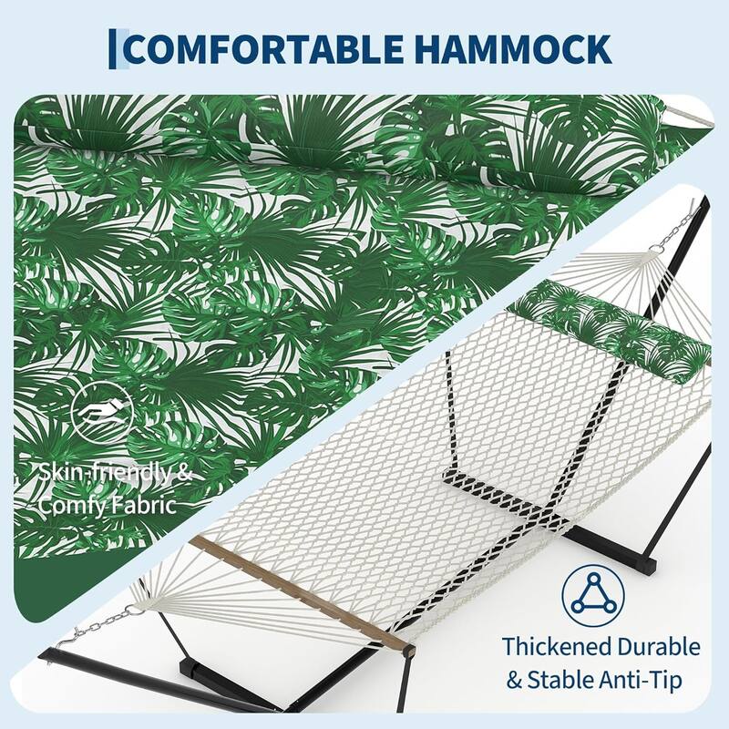 450 LBS Capacity, 2 Person Outdoor Hammock for Patio, Backyard, Garden, Beach