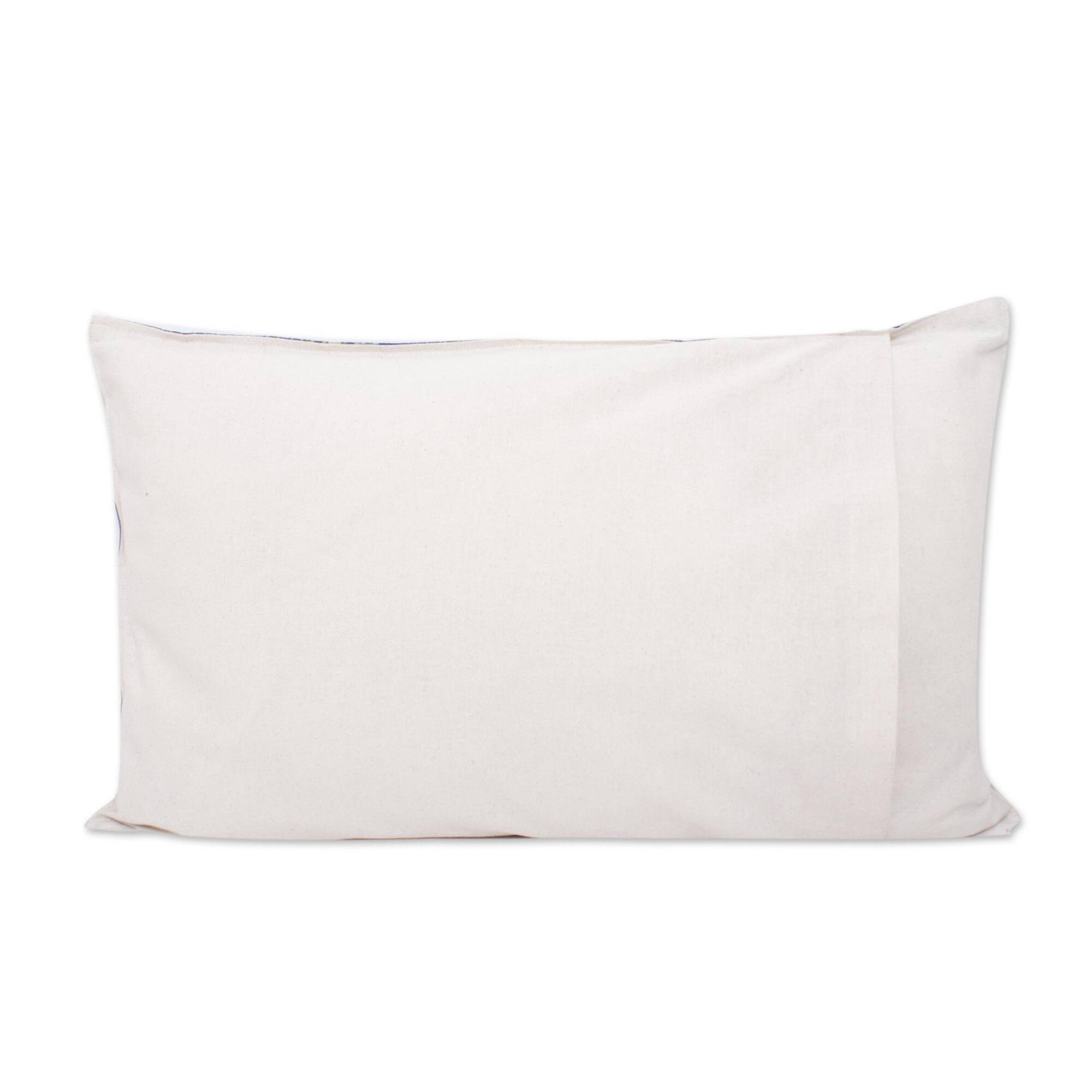 Novica Handmade Indigo Comfort Batik Cotton Pillow Sham Bed Bath